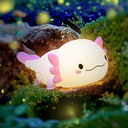 🌙🦎 Magical Axolotl – Kids’ Silicone Night Light with a Soft Glow to Create a Calm Bedtime Atmosphere, USB Rechargeable