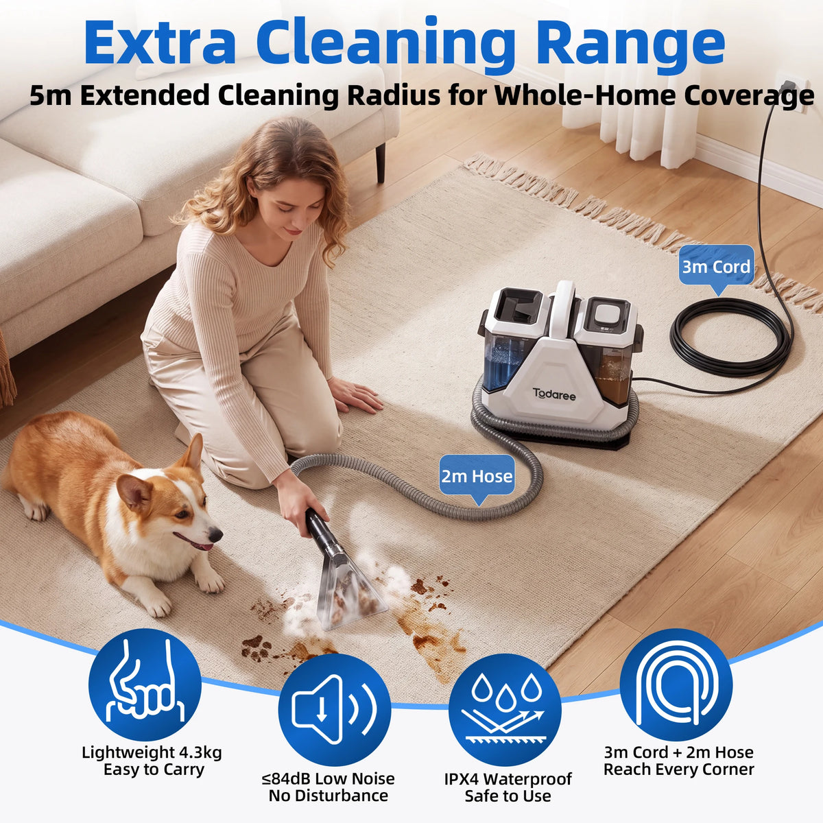 🏠✨ Fresh Home Carpet Cleaner – 750W 16KPa Deep Cleaning Machine for Carpets, Sofas, Upholstery & Fabrics
