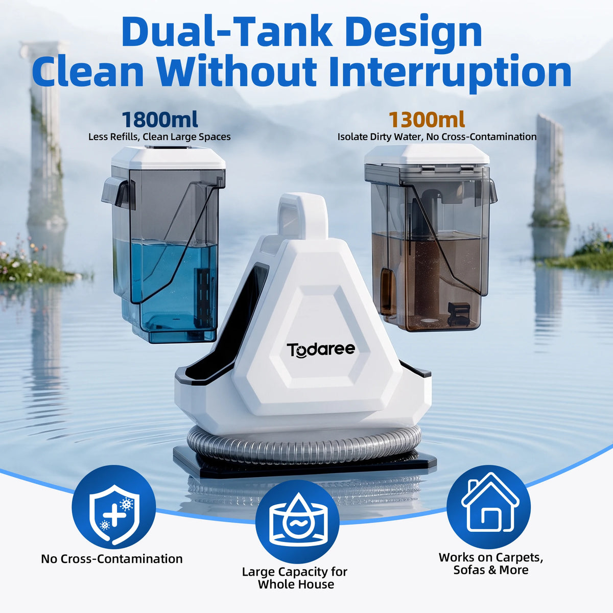 🏠✨ Fresh Home Carpet Cleaner – 750W 16KPa Deep Cleaning Machine for Carpets, Sofas, Upholstery & Fabrics