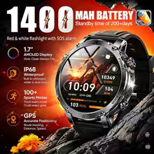 New men's smartwatch with a large 1400mAh battery